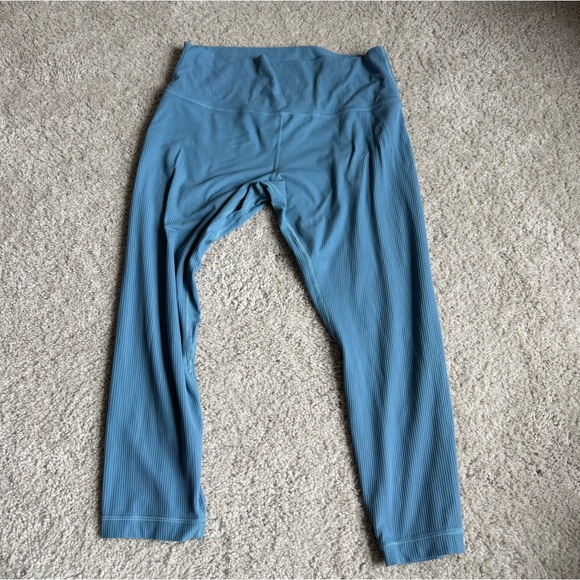 Lululemon Light Blue Ribbed Align Crop Leggings Size 12 - Picture 3 of 9